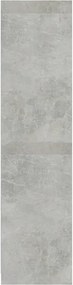 betonszürke szerelt fa ruhásszekrény fiókokkal 50 x 50 x 200 cm