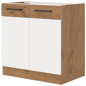 Alsó konyhaszekrény Virion 80 D 2F BB (lancelot tölgy + fehér). 1032524