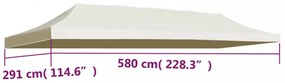 krémszínű tető partisátorhoz 3 x 6 m