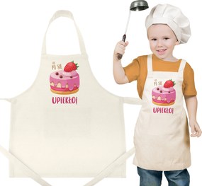 Gyerek Konyhai Kötény Ekrü Pamut Konyhai Védő Ajándék