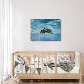 Kép - sziget a tengeren (üvegen) (70x50 cm)