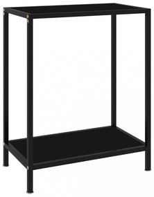 Fekete edzett üveg tálalóasztal 60 x 35 x 75 cm