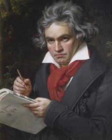 Stieler, Joseph Carl - Festmény reprodukció Ludwig van Beethoven, (30 x 40 cm)