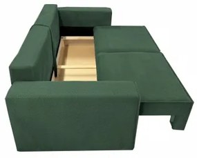RONDA háromszemélyes ággyá alakítható kanapé tárolóhellyel, zöld