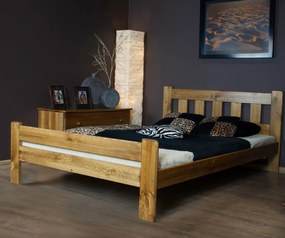 AMI nábytek Fenyőfa ágy Greta 140x200 cm, tölgy színben