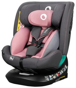 Lionelo - Forgatható gyerekülés bázissal BASTIAAN ONE i-Size 40-150 cm Pink Rose