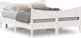 vidaXL fehér tömör fenyőfa ágy matrac nélkül 140x190 cm