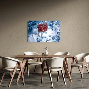 Kép - málna részlete a vízben (90x60 cm)