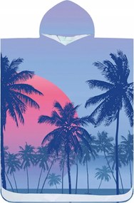 Strandponcsó FLOWLIFE lila 80x145 cm