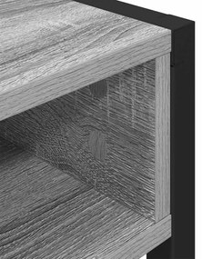 vidaXL Asztal tárolóval Szürke Sonoma 100 x 50 x 75 cm Faanyag