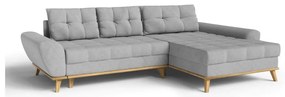 Világosszürke kinyitható sarokkanapé (jobb oldali) Balitco – Ropez