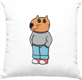 Macska párna Mém Vicces Fehér