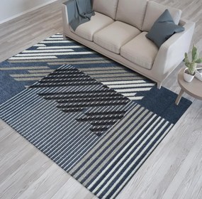 Designer szőnyeg csíkokkal kék Szélesség: 60 cm | Hosszúság: 100 cm