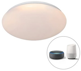Intelligens, modern mennyezeti lámpa, fehér, 38 cm, LED-del és RGB-vel - Iene