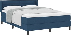 vidaXL Boxrugós ágy matracmal fejtámlával Kék 190 x 140 cm Poliészter