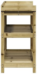 impregnált fenyőfa ültetőasztal polcokkal 108 x 45 x 86,5 cm
