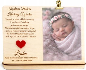 Ajándék a nagymama és a nagypapa első napjára fa keret személyre szabható