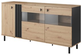 Vitrin Madeira 3D (artisan tölgy  + fekete antracit). 1071365