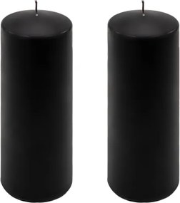 Oszloposgyertya szett  2 db magasság 20 cm  Ø 7,5 cm fekete