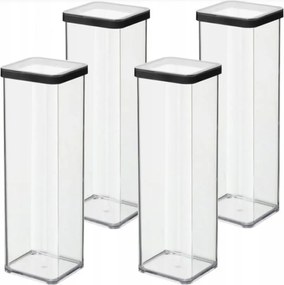 Rotho 4 Db-os Ételtároló Szett Ömlesztett Áruk 2L Fekete Loft