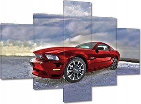 Vászonkép 100x70 Piros Mustang Hó
