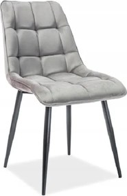 Kárpitozott szék Chic Velvet fekete/szürke Sig