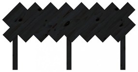 fekete tömör fenyőfa ágyfejtámla 159,5x3x80,5 cm
