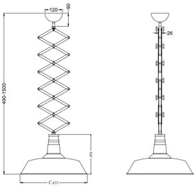 Trio - Állítható magasságú csillár DETROIT 1xE27/42W/230V