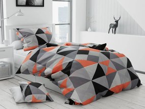 Geo Orange pamut ágynemű DeLuxe Ágynemű mérete: 140x200 cm, A csomag tartalma: Készletcsomagolás