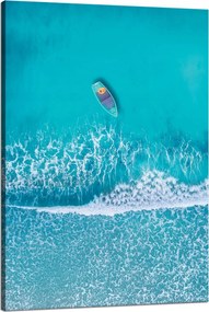 Vászonkép Csónak a tengeren Víz Kék 80x120 cm Ideális ajándék
