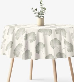 Goldea kör alakú pamut asztalterítő - minimalista ginkgolevelek Ø 100 cm