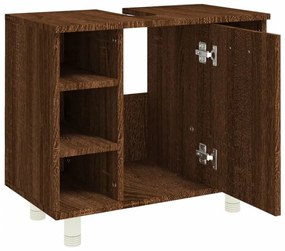 barna tölgyszínű szerelt fa fürdőszobaszekrény 60x32x53,5 cm