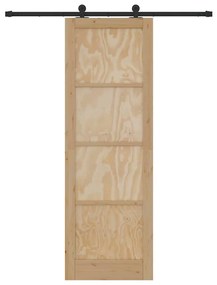 Tolóajtó Szett Természetes és fekete 78 x 232 cm