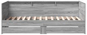 szürke sonoma kanapéágy fiókkal matrac nélkül 90x200 cm