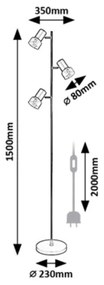 Rabalux 74279 - Állólámpa HATICE 3xE14/15W/230V