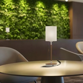 RENDL KEITH/RON 15/20 stolní s USB Polycotton bílá/buk 230V LED E27 15W