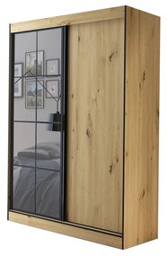 Ruhásszekrény 150 cm Oklahoma 2 (artisan tölgy + fekete). 1043174