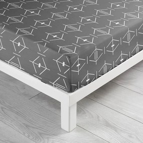 Sötétszürke gumis pamut lepedő 90x190 cm Aristide – douceur d'intérieur