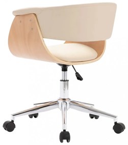 2 db krémszínű műbőr forgó étkezőszék