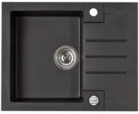 ALVEUS SETA23236 - ROCK konyhai mosogató + MINTAS mosogatócsaptelep, 34 cm, gránit/fekete
