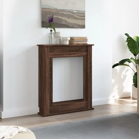 barna tölgy színű szerelt fa kandallóburkolat 75 x 20 x 87,5 cm