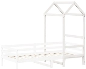 fehér tömör fenyőfa gyerekágytető 118 x 70 x 176,5 cm