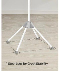 Ruhaszárító állvány, 3 forgatható karral vállfák számára 150 cm magas, szürke és fehér színben