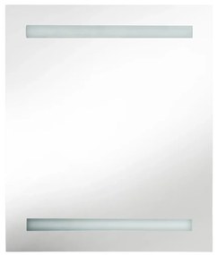 fényes szürke LED-es tükrös fürdőszobaszekrény 50 x 14 x 60 cm
