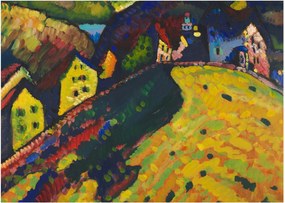 Kép - Vasily Kandinsky, Houses at Murnau, reprodukciók (70x50 cm)