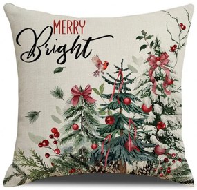Karácsonyi párnahuzat HOLLY CHARM 45x45 cm, bézs