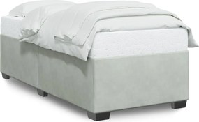 vidaXL világosszürke bársony ágykeret matrac nélkül 90x190 cm