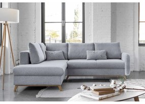 Scandic Lagom L világosszürke kinyitható kanapé, bal oldalas - Miuform