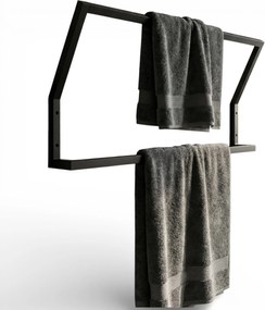 Fürdőszobai törölközőtartó tartó fekete Loft 80cm