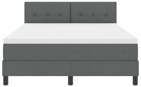 Boxspring ágy matraccal sötétszürke 140x200 cm szövet